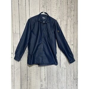 Urban Collection Chef Works Denim Shirt Long Sleeve Men's Size M Button Up Blue